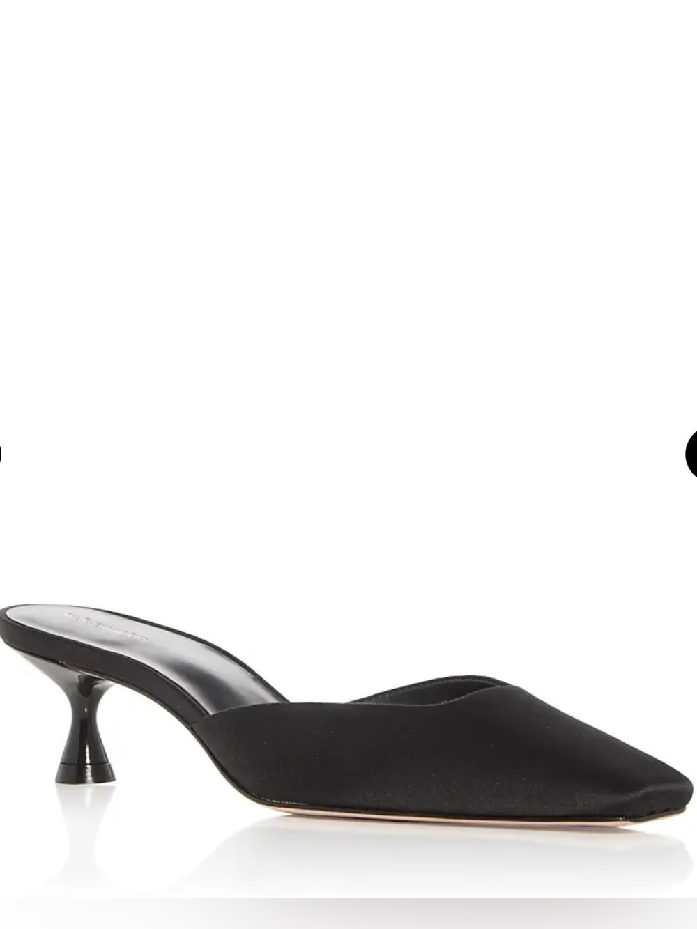 Reformation Black Square-Toe Kitten Heel Mule Women Shoes size 6.5
